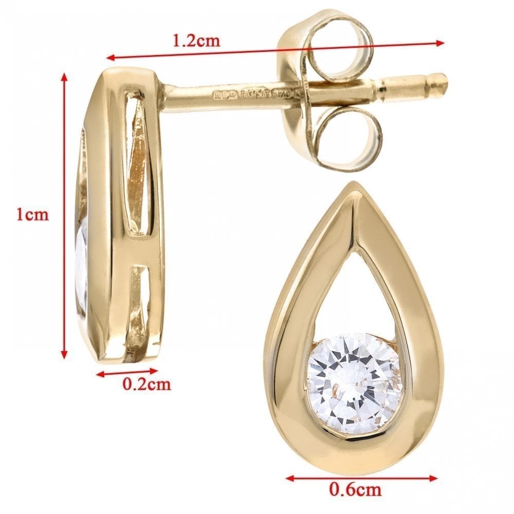9ct Gold 0.33 Carat Natural Diamond Solitaire Drop Stud Earrings