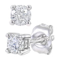 9ct White Gold 0.25 Carat Round Natural Diamond Solitaire Stud Earrings
