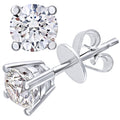Platinum 1 Carat Natural Diamond Solitaire Stud Earrings