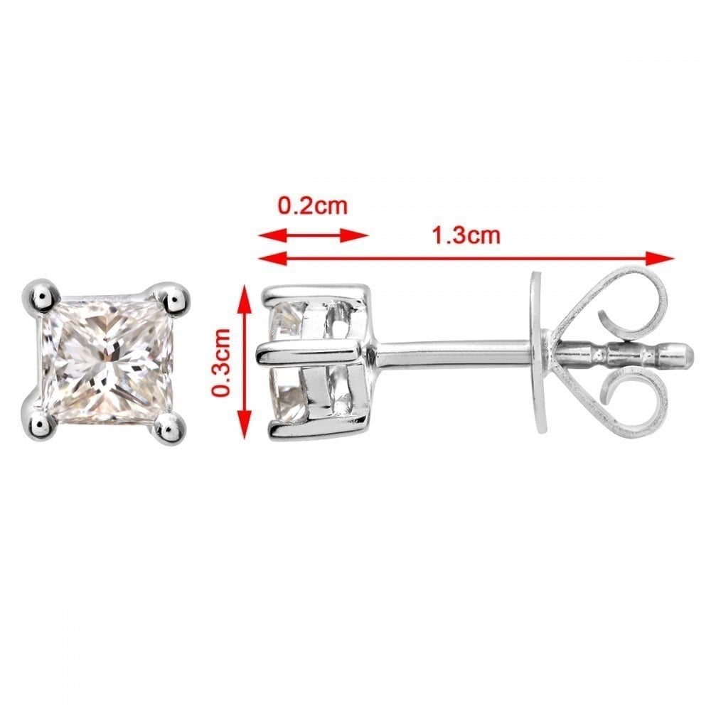 18ct White Gold 0.25 Carat Natural Diamond Solitaire Stud Earrings
