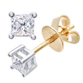 Diamond Solitaire Stud Earrings 18ct Yellow Gold | Prime Jewellery