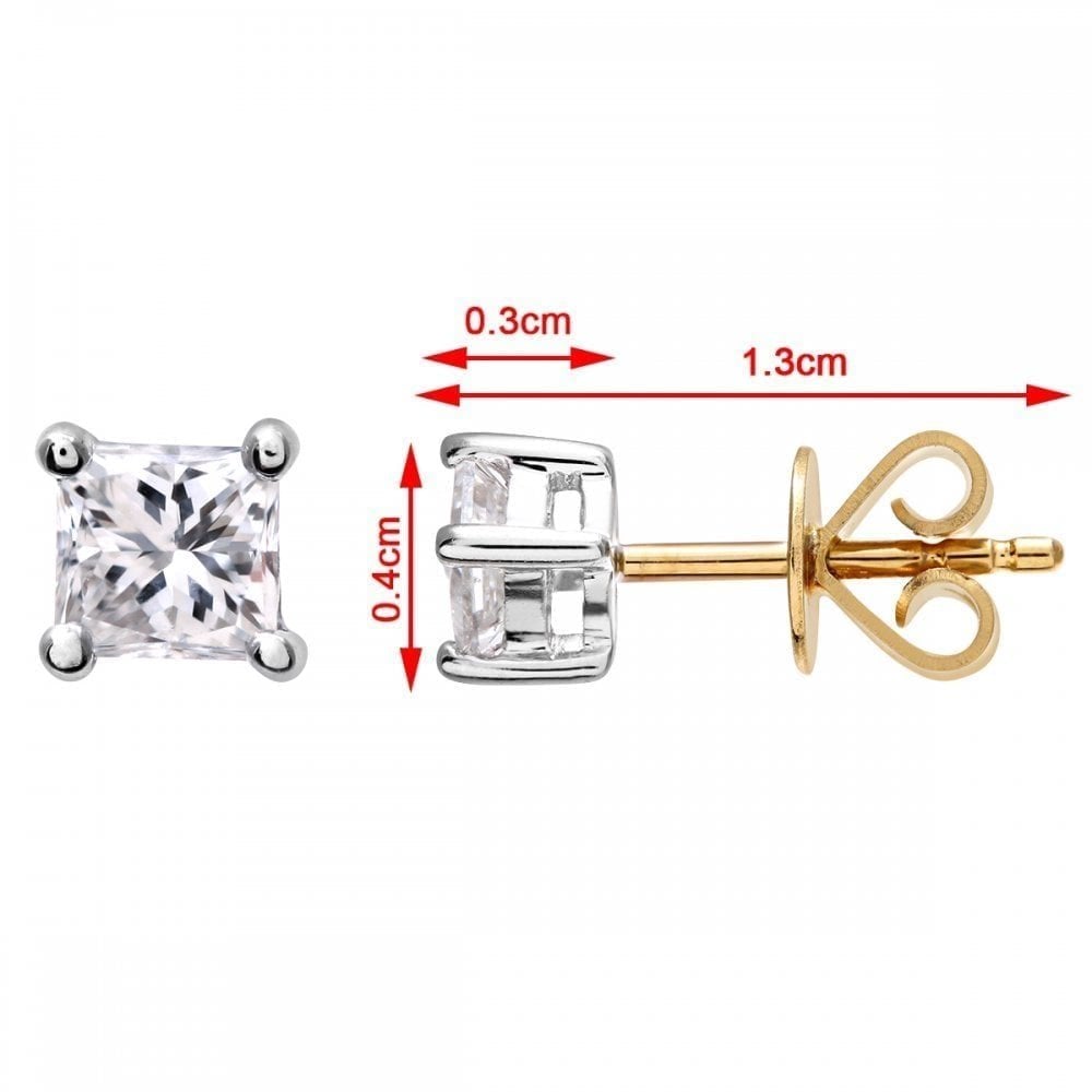 18ct Yellow Gold 0.50 Carat Natural Diamond Solitaire Stud Earrings
