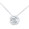 9ct White Gold 0.25 Carat Natural Diamond Round Solitaire Necklace