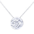 9ct White Gold 0.33 Carat Natural Diamond Round Solitaire Necklace