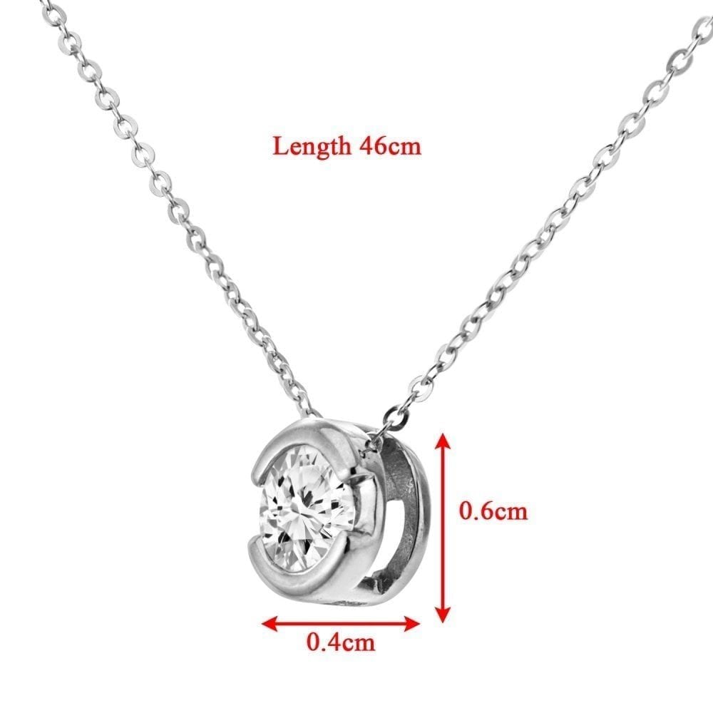 9ct White Gold 0.33 Carat Natural Diamond Round Solitaire Necklace
