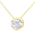 9ct Gold 0.33 Carat Natural Diamond Round Solitaire Necklace