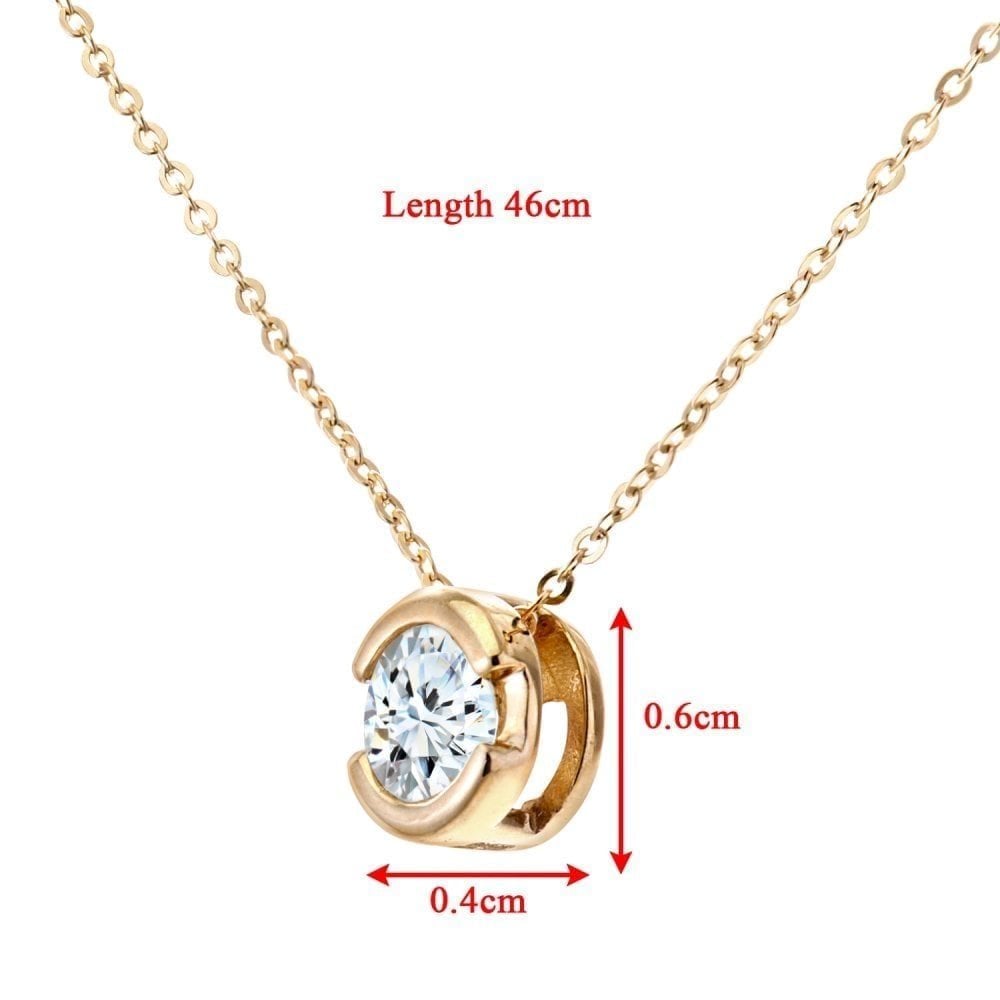 9ct Gold 0.33 Carat Natural Diamond Round Solitaire Necklace
