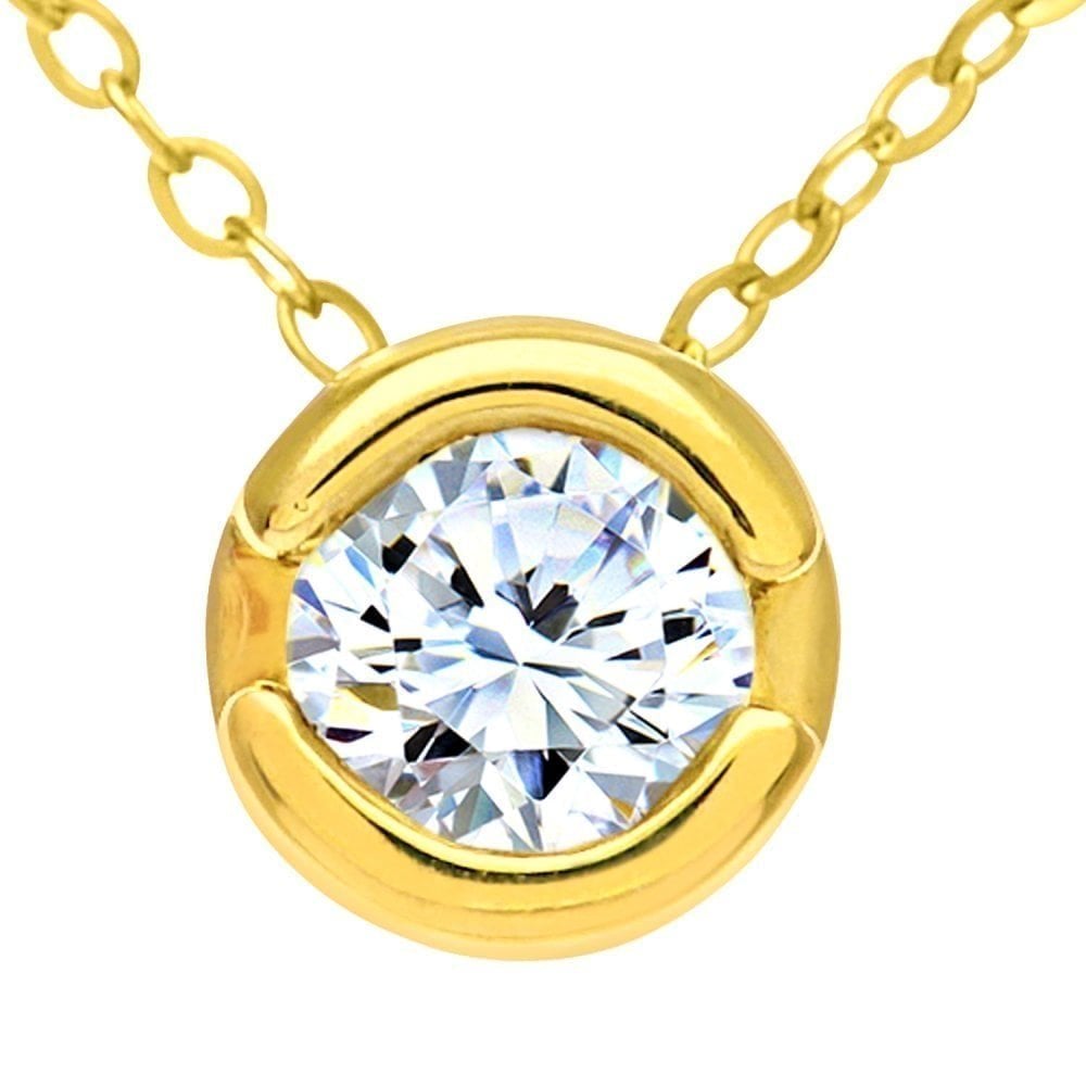 9ct Gold 0.50 Carat Natural Diamond Solitaire Necklace