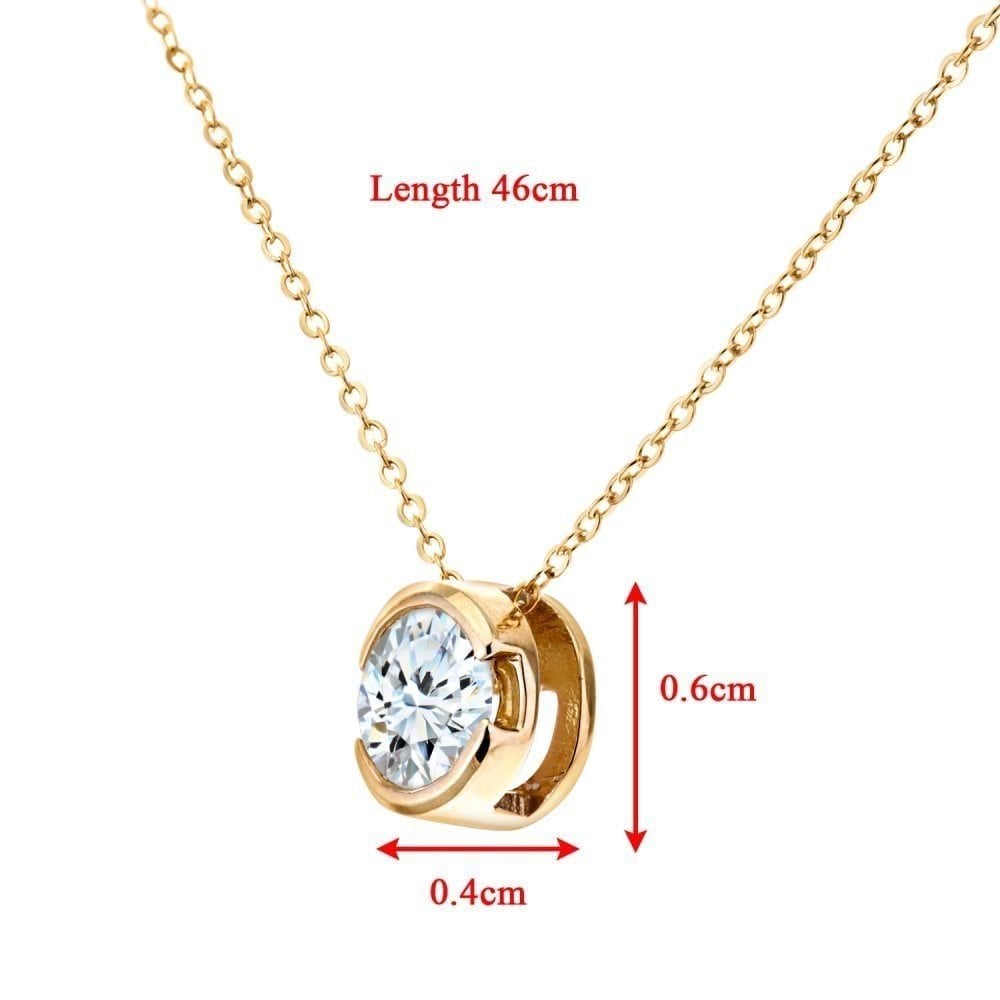 9ct Gold 0.50 Carat Natural Diamond Solitaire Necklace
