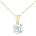 18ct Yellow Gold 1 Carat Natural Diamond Round Solitaire Pendant