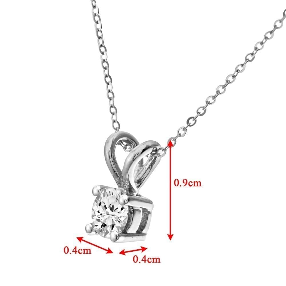 9ct White Gold 0.33 Carat Natural Diamond Solitaire Pendant