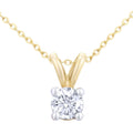 9ct Gold 0.33 Carat Natural Diamond Solitaire Pendant Necklace