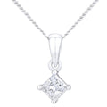 Platinum 0.25ct Natural Diamond Princess Cut Necklace