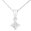18ct White Gold 0.33 Carat Natural Diamond Solitaire Pendant