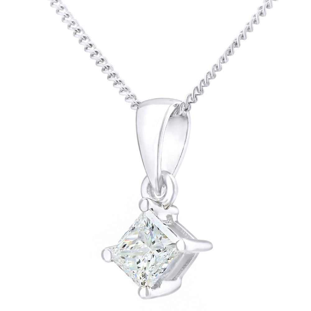 18ct White Gold 0.33 Carat Natural Diamond Solitaire Pendant