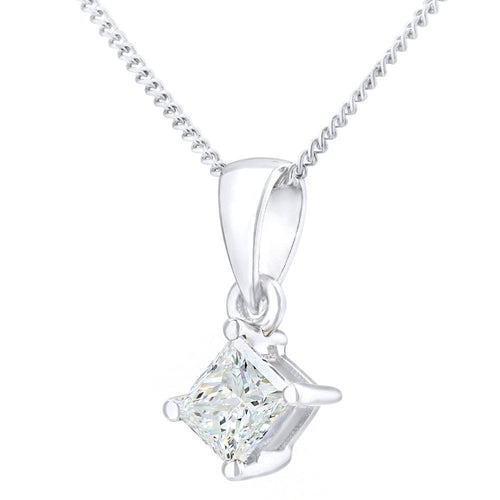 18ct White Gold 0.33 Carat Natural Diamond Solitaire Pendant