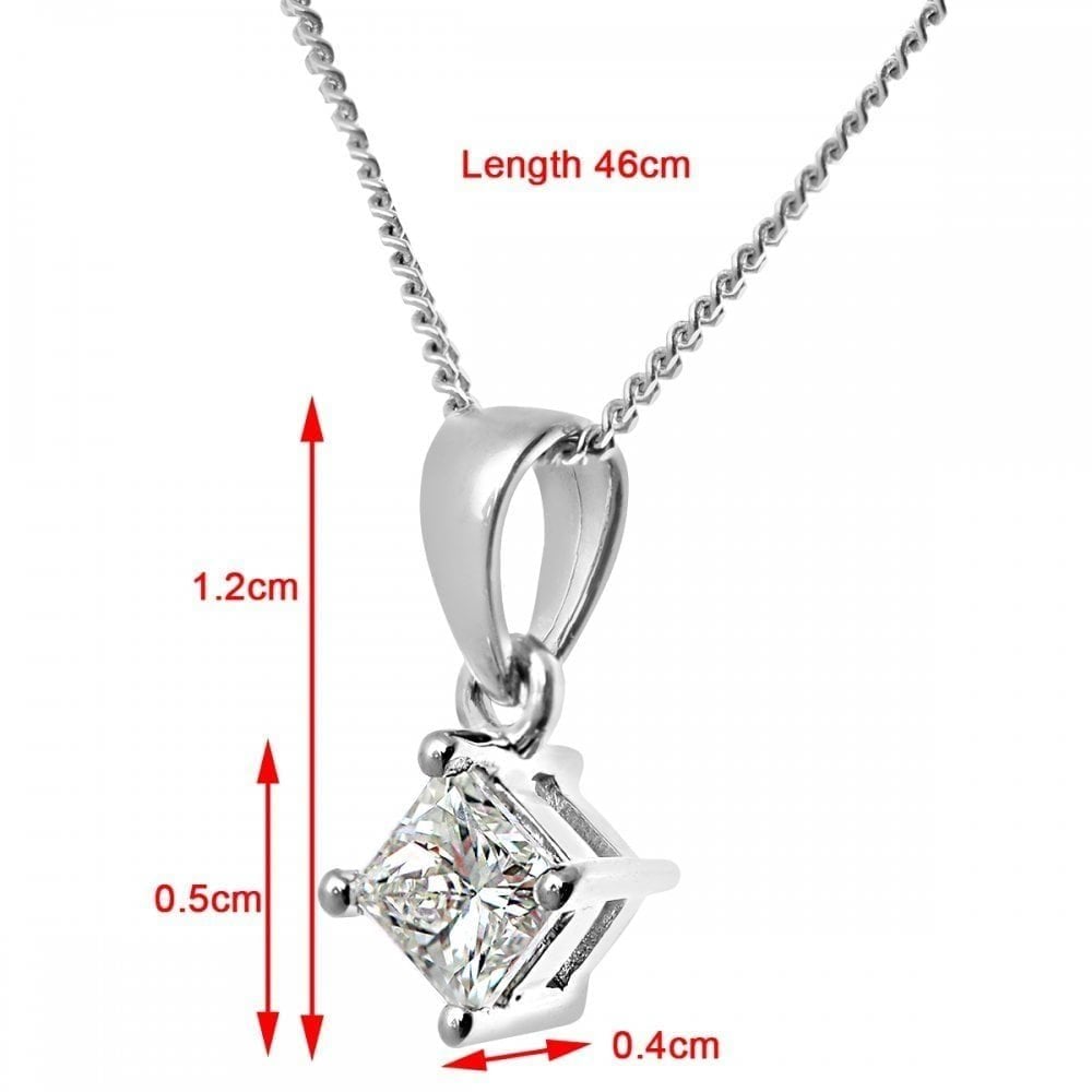18ct White Gold 0.33 Carat Natural Diamond Solitaire Pendant