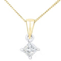 Diamond Solitaire Pendant Necklace 18ct Yellow Gold | Prime Jewellery