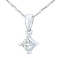 18ct White Gold 0.50 Carat Natural Diamond Solitaire Princess Pendant