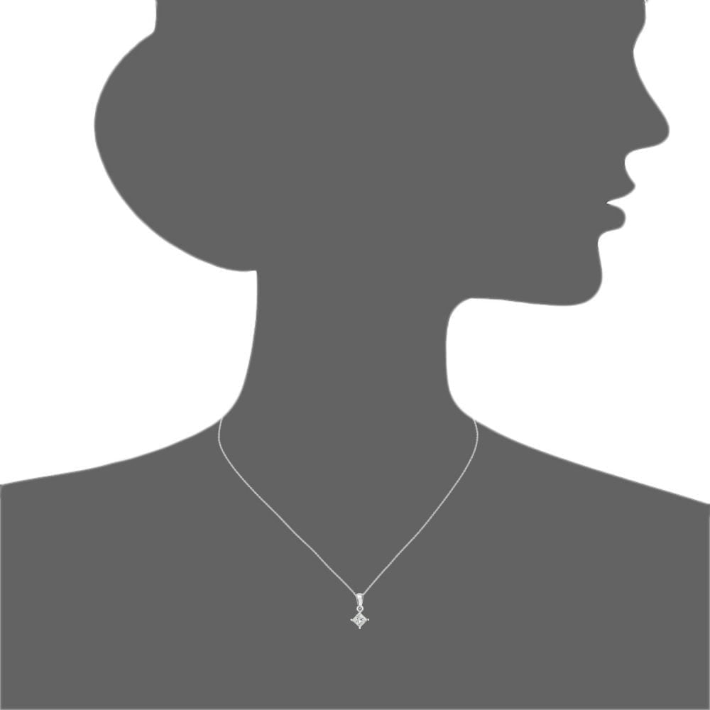 Platinum 0.75 Carat Natural Diamond Solitaire Princess  Pendant with Platinum Chain