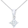 Diamond Solitaire Pendant Necklace 18ct White Gold | Prime Jewellery