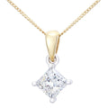 18ct Yellow Gold 1ct Diamond Princess Pendant with Chain
