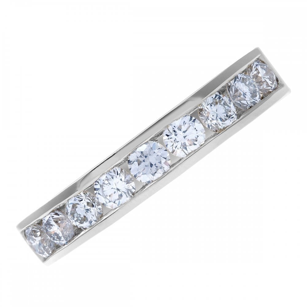 18ct White Gold 0.75 Carat Natural Diamond Channel Set Eternity Band Ring