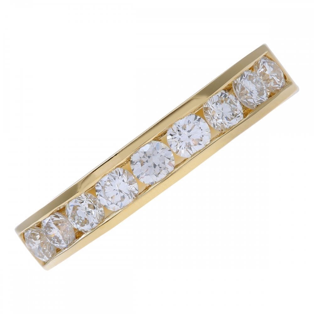 18ct Yellow Gold 0.75 Carat Natural Diamond Channel Set Eternity Band Ring