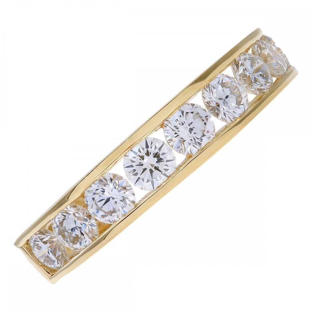 18ct Yellow Gold 1 Carat Natural Diamond Channel Set Eternity Band Ring