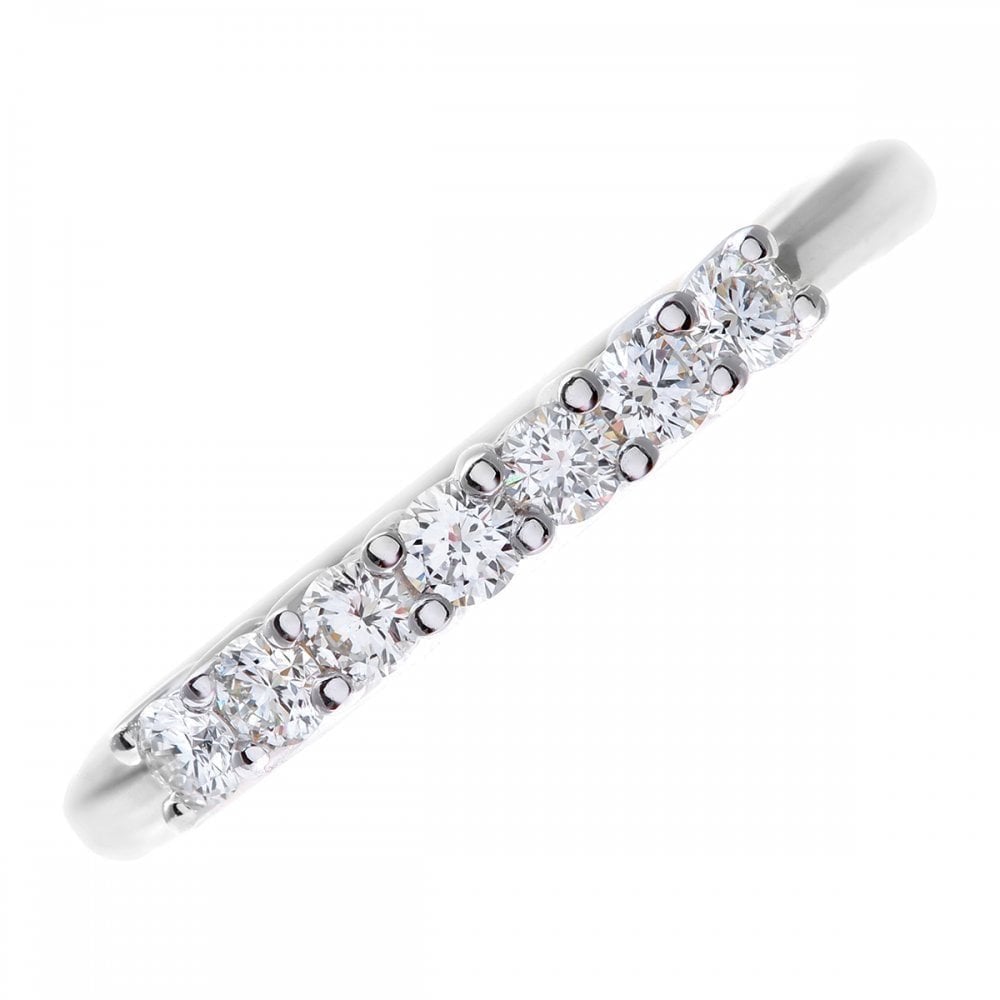 Platinum 0.33 Carat Natural Diamond 7 Stone Eternity Ring