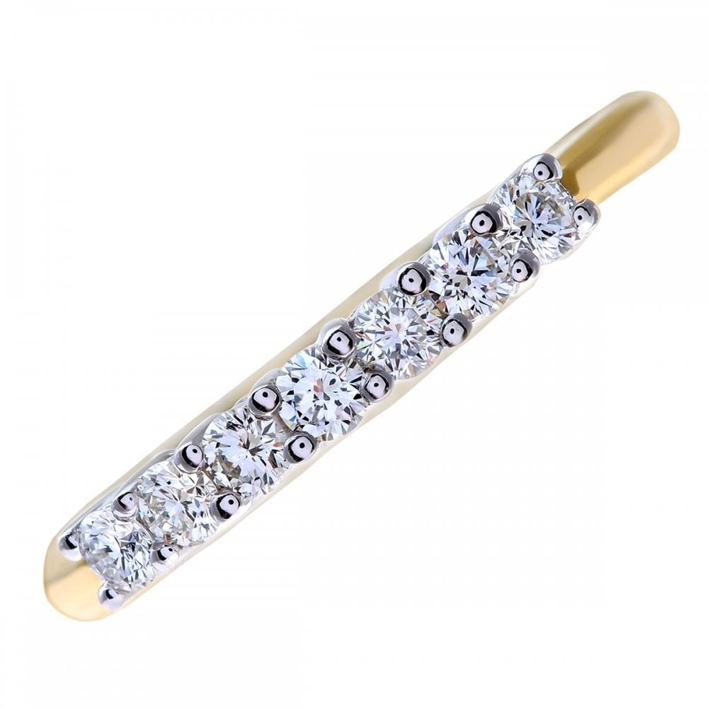 18ct Yellow Gold 0.33 Carat Natural Diamond 7 Stone Eternity Ring