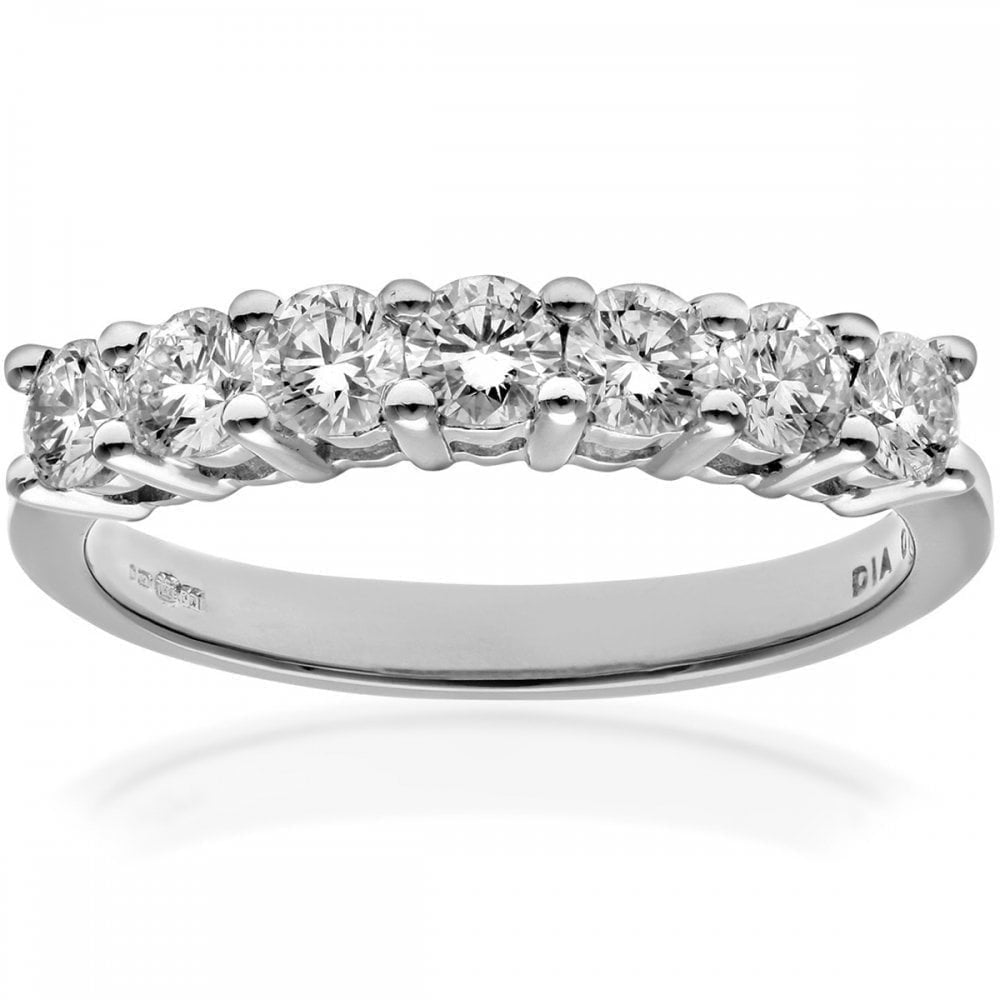 18ct White Gold 0.75 Carat Natural Diamond 7 Stone Eternity Ring