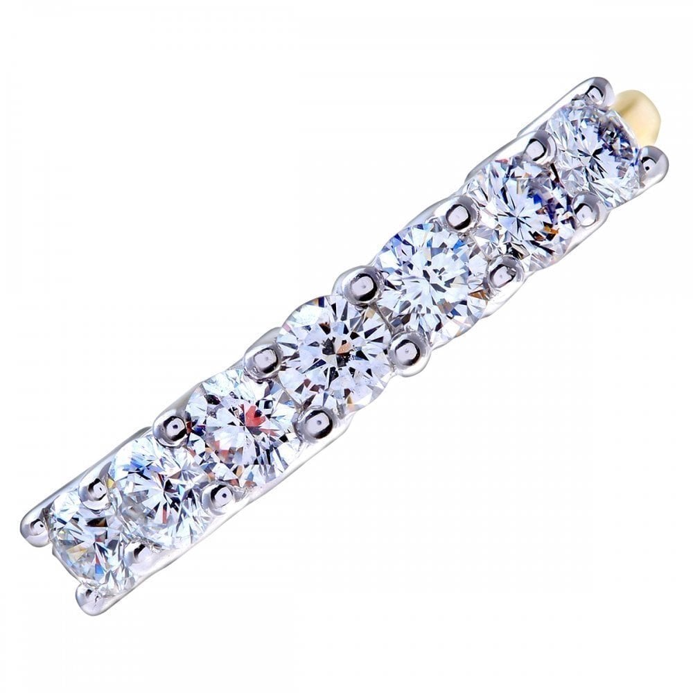 18ct Yellow Gold 0.75 Carat Natural Diamond 7 Stone Eternity Ring