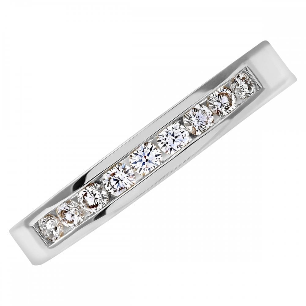 18ct White Gold 0.25 Carat Natural Diamond Channel Set Eternity Band Ring