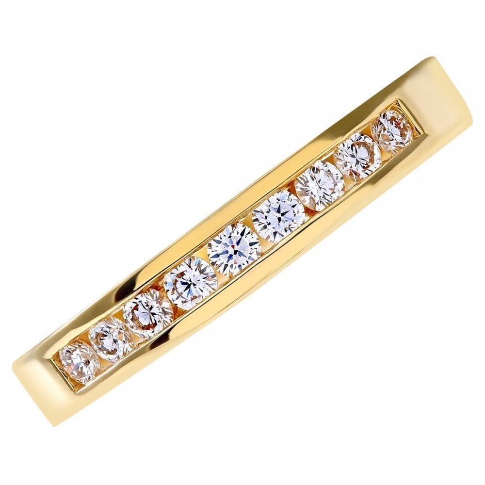 18ct Yellow Gold 0.25 Carat Natural Diamond Channel Set Eternity Band Ring