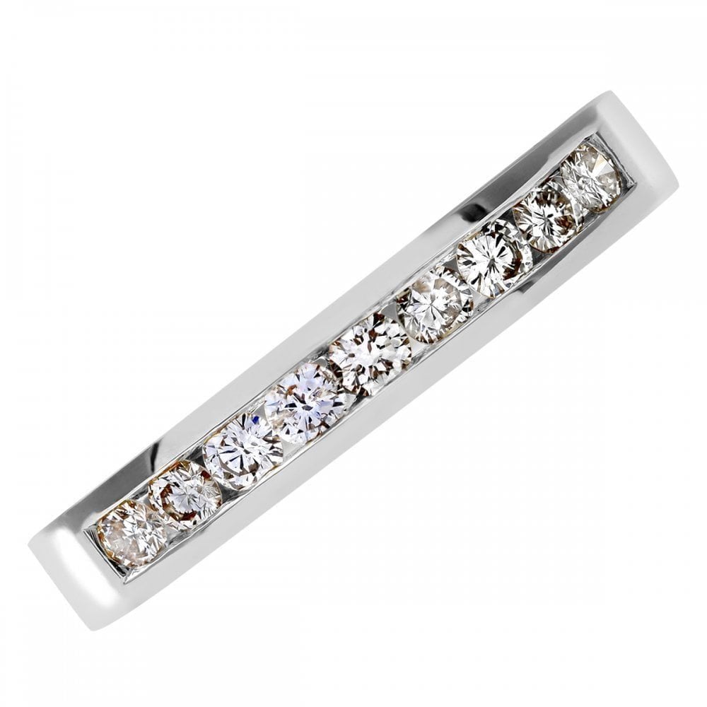 Platinum 0.33 Carat Natural Diamond Channel Set Eternity Band Ring