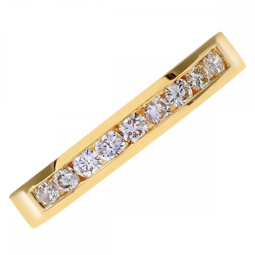 18ct Yellow Gold 0.33 Carat Natural Diamond Channel Set Eternity Band Ring
