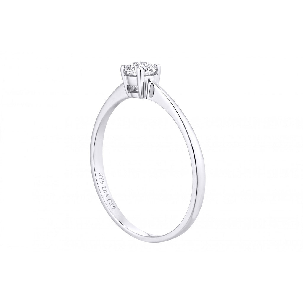 18ct White Gold 0.25 Carat Natural Diamond Solitaire Engagement Ring Round Brilliant