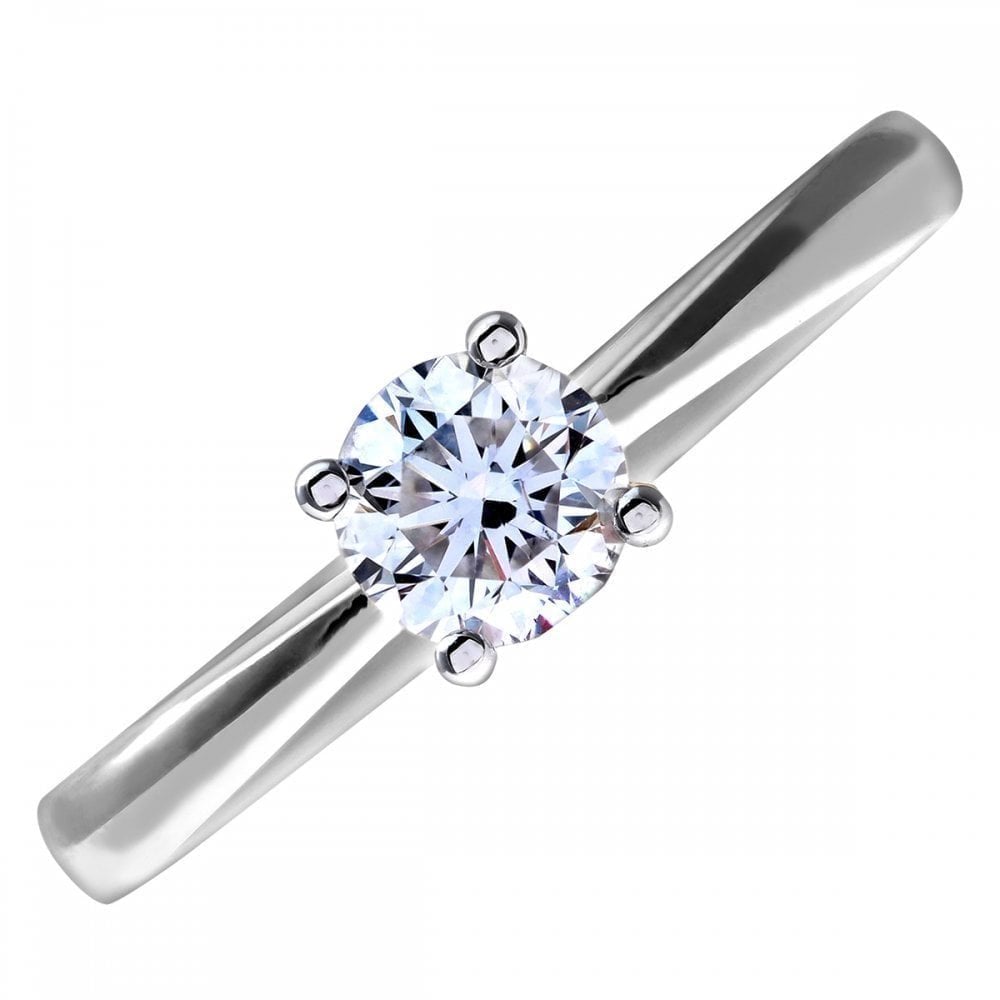 Platinum Engagement Ring, IJ/I Certified 0.50ct Diamond, Round Brilliant