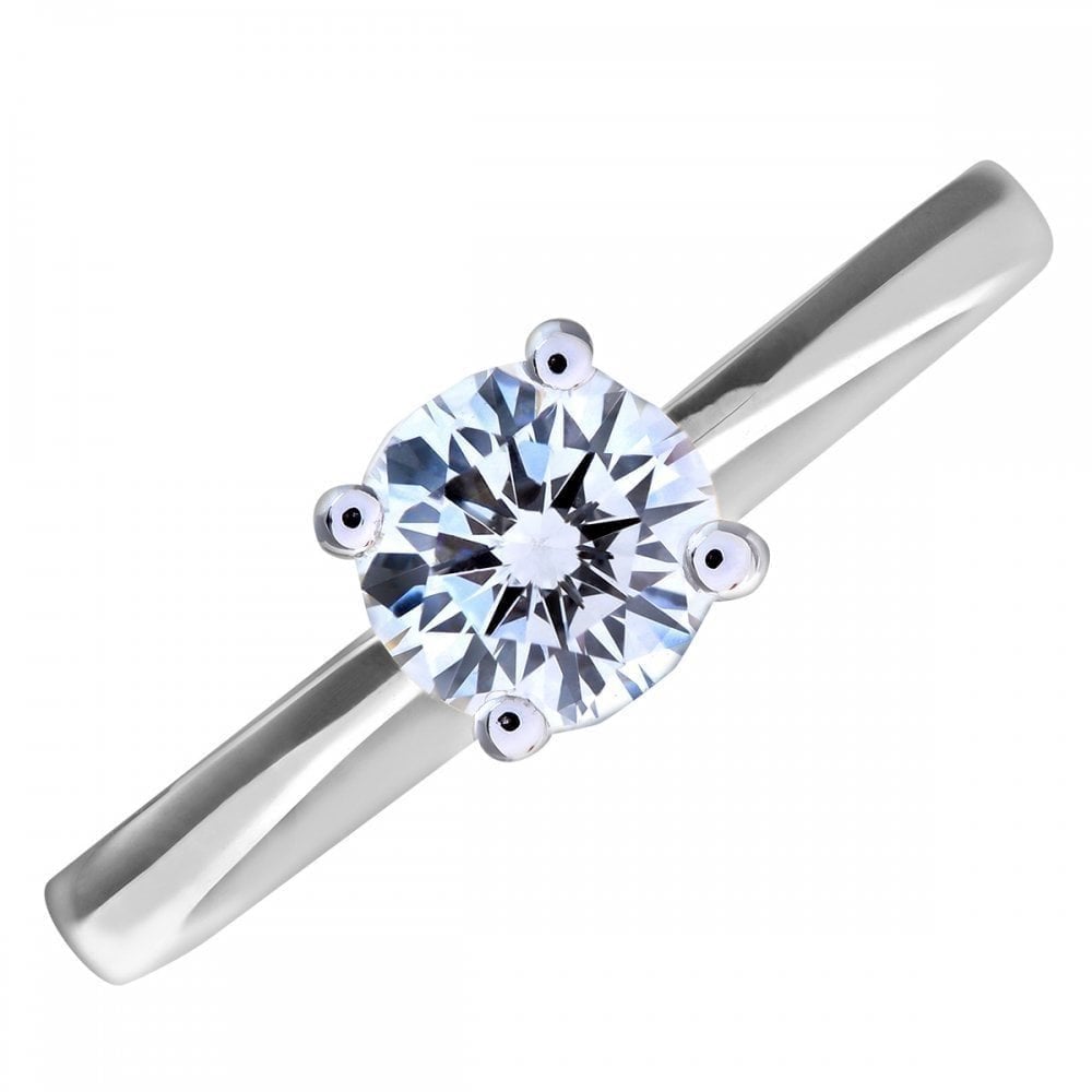 Platinum Engagement Ring, IJ/I Certified 0.75ct Diamond, Round Brilliant