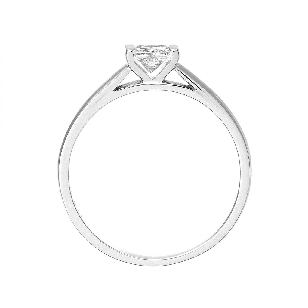 18ct White Gold Ring, 0.33ct Certified Diamond, Princess Cut