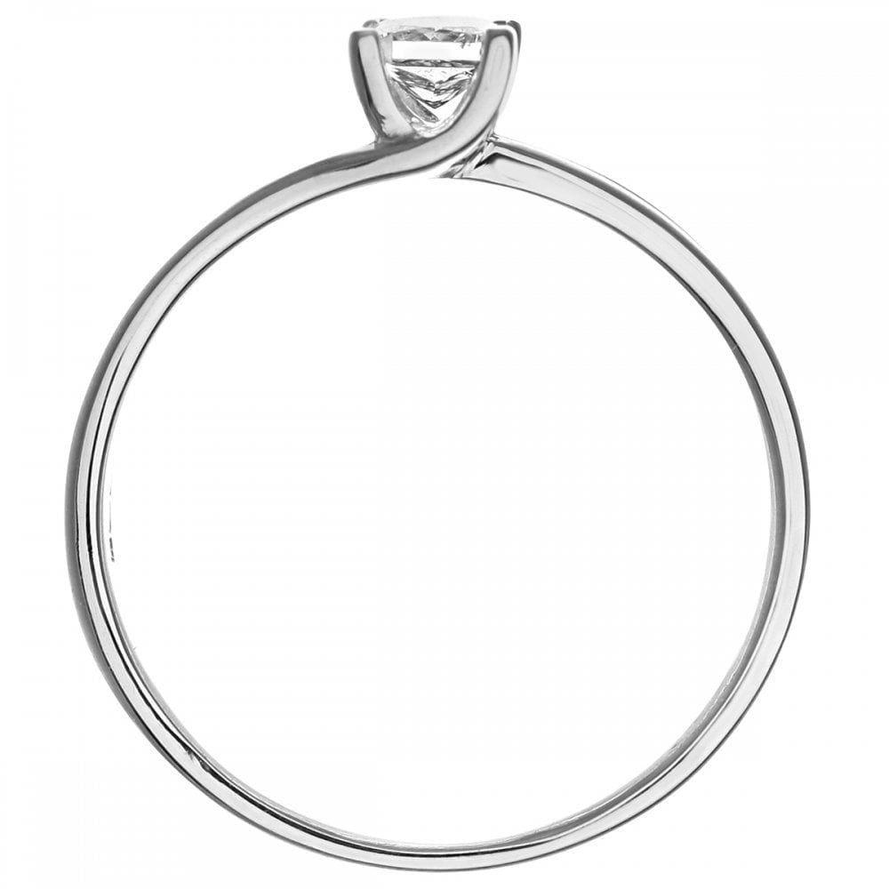 18ct White Gold Ring, 0.25ct Certified Diamond, Princess cut