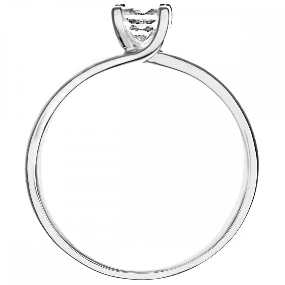 18ct White Gold, 0.50ct Ring, Certified Diamond, Princess cut