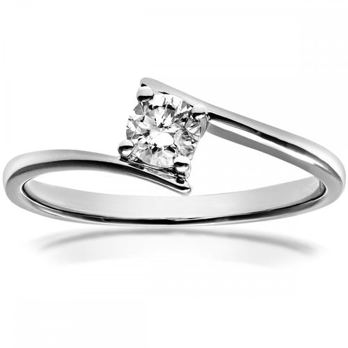 18ct White Gold Ring, 0.25ct Certified Diamond, Round Brilliant