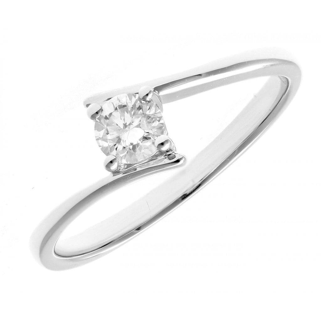18ct White Gold Ring, 0.25ct Certified Diamond, Round Brilliant