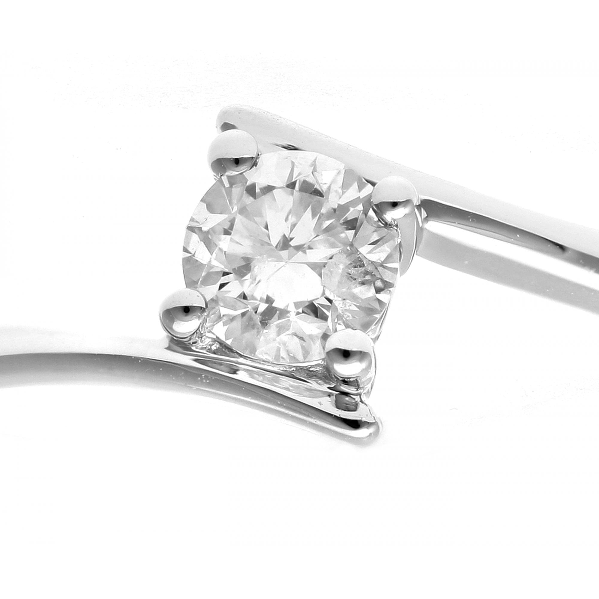 18ct White Gold Ring, 0.25ct Certified Diamond, Round Brilliant