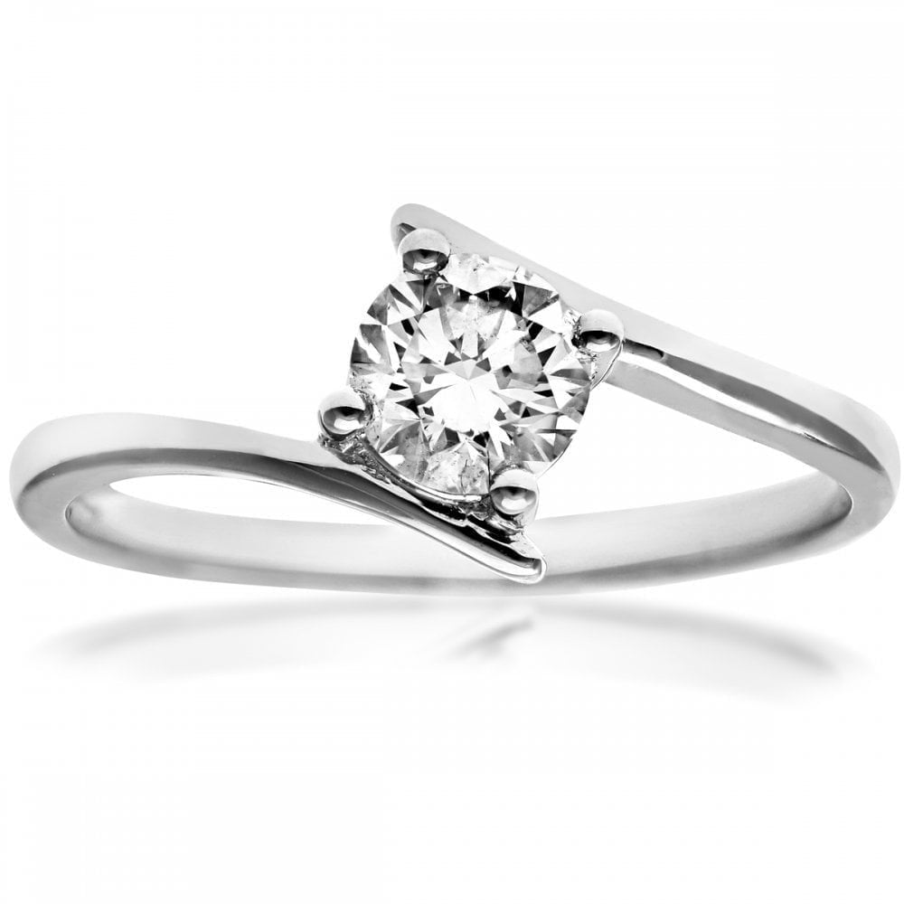18ct White Gold Ring, 0.50ct Certified Diamond, Round Brilliant