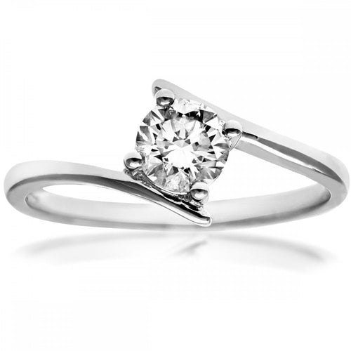 18ct White Gold Ring, 0.50ct Certified Diamond, Round Brilliant
