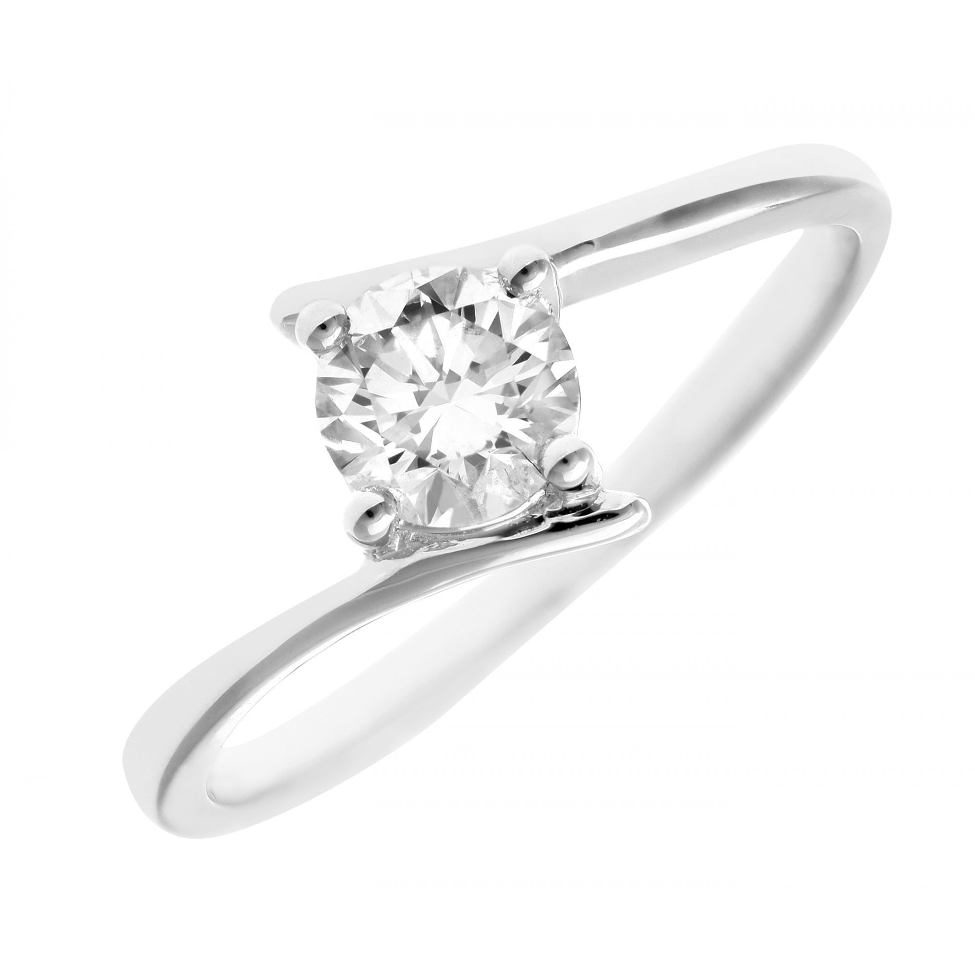 18ct White Gold Ring, 0.50ct Certified Diamond, Round Brilliant