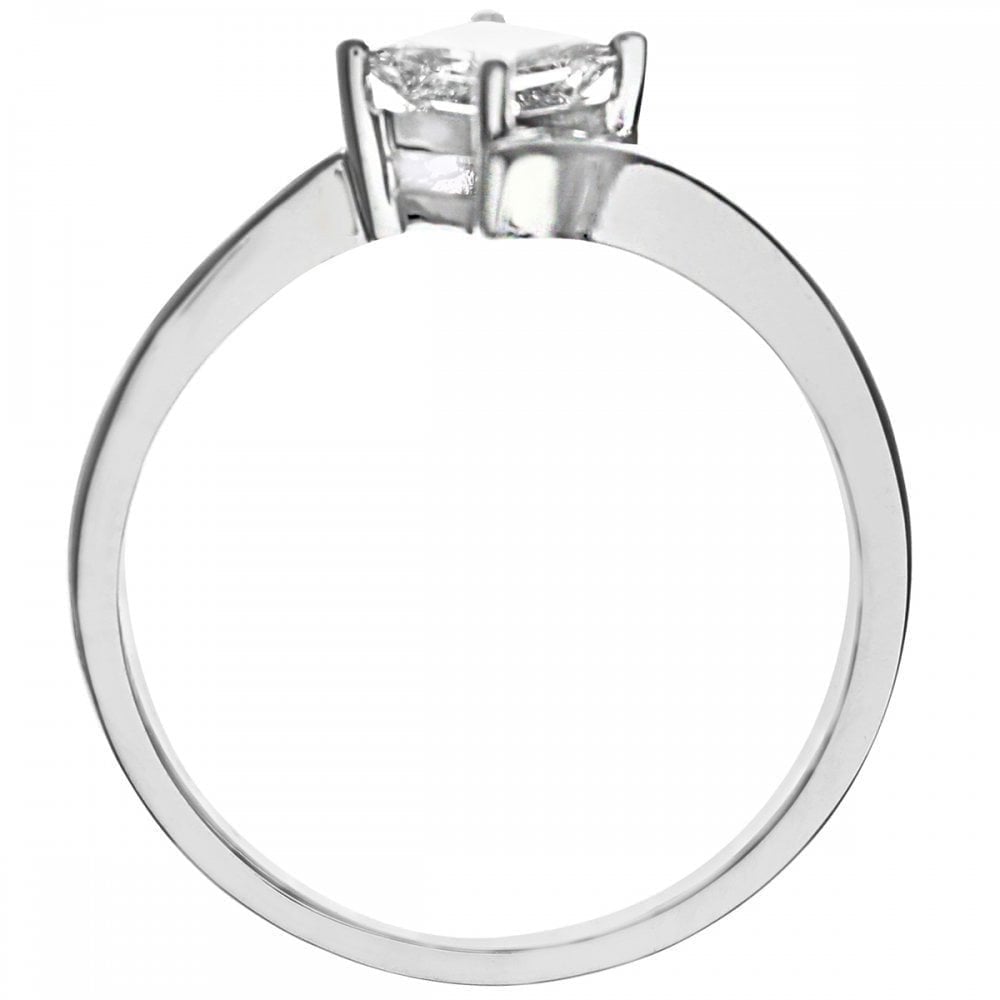 18ct White Gold Ring, 0.50ct Certified Diamond, Princess Cut